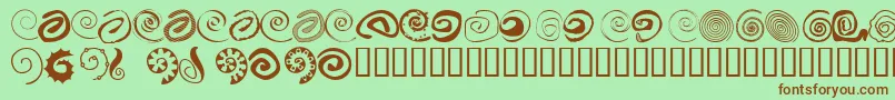 Xspiralmental Font – Brown Fonts on Green Background