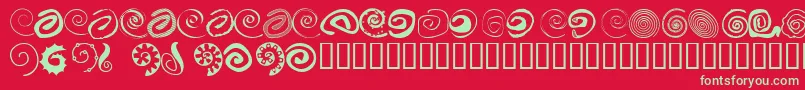 Fonte Xspiralmental – fontes verdes em um fundo vermelho