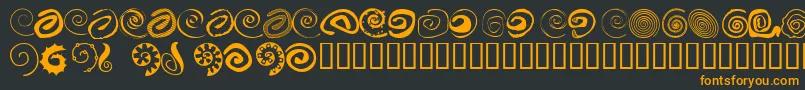 Xspiralmental Font – Orange Fonts on Black Background