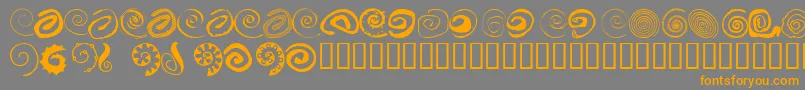 Xspiralmental-Schriftart – Orangefarbene Schriften auf grauem Hintergrund