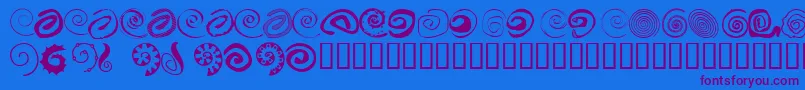 Xspiralmental Font – Purple Fonts on Blue Background