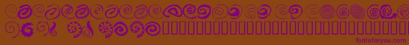 Xspiralmental Font – Purple Fonts on Brown Background