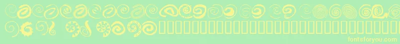 Xspiralmental Font – Yellow Fonts on Green Background