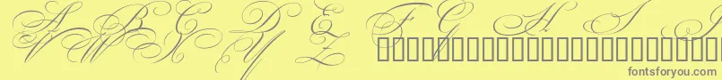 BeautifulCapsEsSwashCapitals Font – Gray Fonts on Yellow Background
