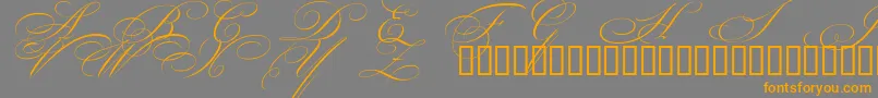 BeautifulCapsEsSwashCapitals Font – Orange Fonts on Gray Background