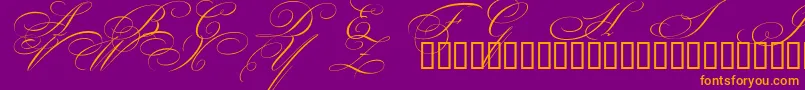BeautifulCapsEsSwashCapitals Font – Orange Fonts on Purple Background