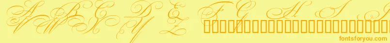 BeautifulCapsEsSwashCapitals Font – Orange Fonts on Yellow Background