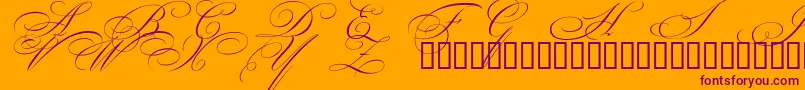 BeautifulCapsEsSwashCapitals-Schriftart – Violette Schriften auf orangefarbenem Hintergrund