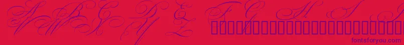フォントBeautifulCapsEsSwashCapitals – 赤い背景に紫のフォント