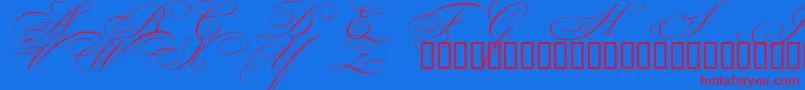 BeautifulCapsEsSwashCapitals Font – Red Fonts on Blue Background