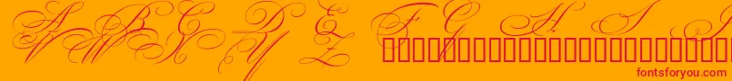 BeautifulCapsEsSwashCapitals Font – Red Fonts on Orange Background