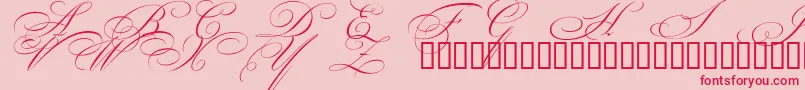 Czcionka BeautifulCapsEsSwashCapitals – czerwone czcionki na różowym tle