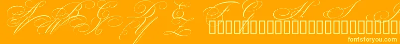 BeautifulCapsEsSwashCapitals Font – Yellow Fonts on Orange Background