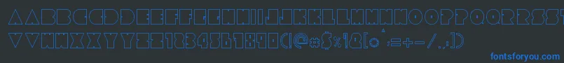 フォントTresdias – 黒い背景に青い文字