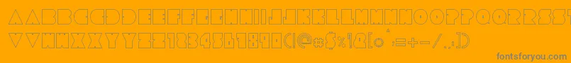 フォントTresdias – オレンジの背景に灰色の文字