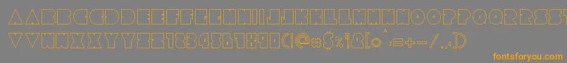 フォントTresdias – オレンジの文字は灰色の背景にあります。
