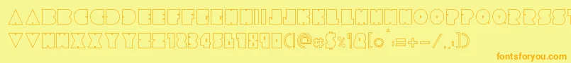 Tresdias-Schriftart – Orangefarbene Schriften auf gelbem Hintergrund