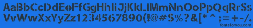 StencilArmyWwI Font – Black Fonts on Blue Background