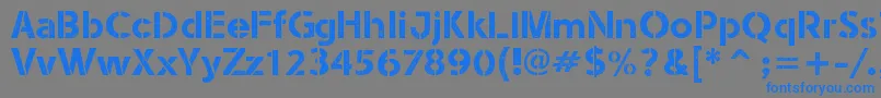 StencilArmyWwI Font – Blue Fonts on Gray Background