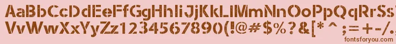 StencilArmyWwI Font – Brown Fonts on Pink Background