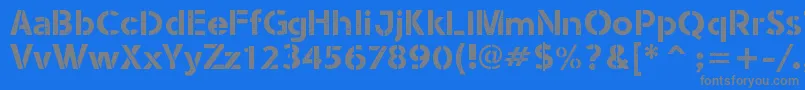 StencilArmyWwI Font – Gray Fonts on Blue Background