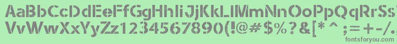 StencilArmyWwI Font – Gray Fonts on Green Background