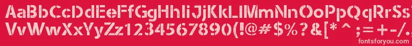 StencilArmyWwI Font – Pink Fonts on Red Background