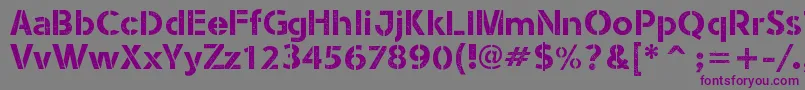 StencilArmyWwI Font – Purple Fonts on Gray Background