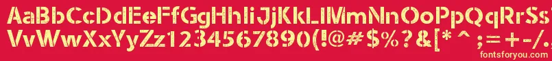 StencilArmyWwI Font – Yellow Fonts on Red Background