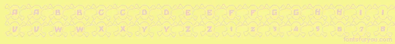 101SkullBonez Font – Pink Fonts on Yellow Background