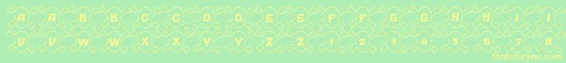 101SkullBonez Font – Yellow Fonts on Green Background