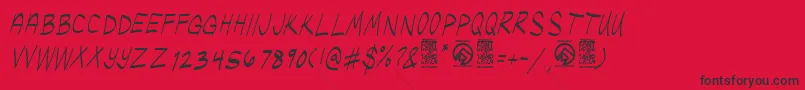 UglykidsThinitalic Font – Black Fonts on Red Background