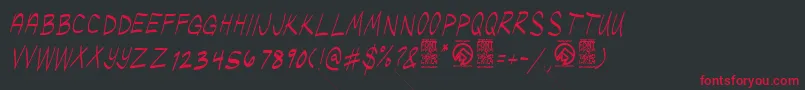 UglykidsThinitalic Font – Red Fonts on Black Background