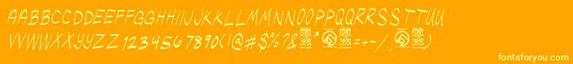 fuente UglykidsThinitalic – Fuentes Amarillas Sobre Fondo Naranja