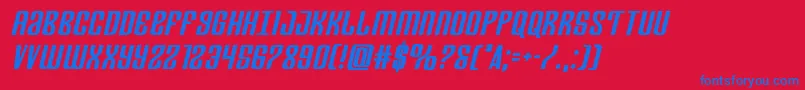 Departmenthboldsemital Font – Blue Fonts on Red Background