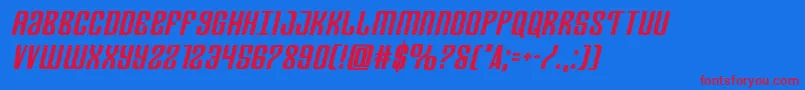 フォントDepartmenthboldsemital – 赤い文字の青い背景