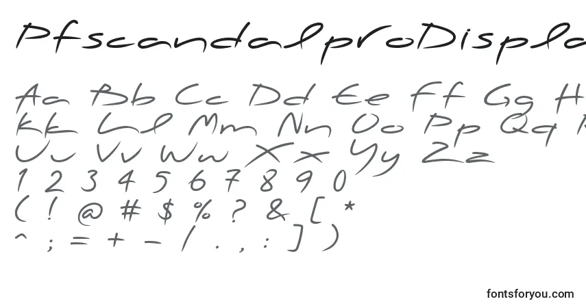 A fonte PfscandalproDisplaybold – alfabeto, números, caracteres especiais