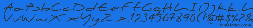 PfscandalproDisplaybold Font – Black Fonts on Blue Background