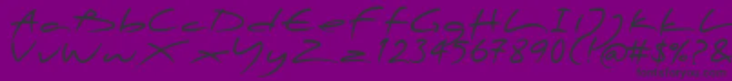 Fonte PfscandalproDisplaybold – fontes pretas em um fundo violeta