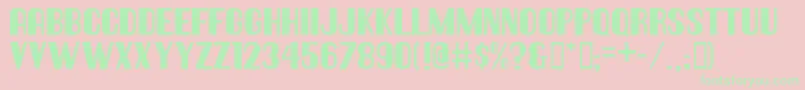 フォントHallandaledeco – ピンクの背景に緑の文字