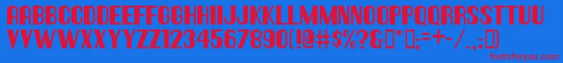 Hallandaledeco-fontti – punaiset fontit sinisellä taustalla