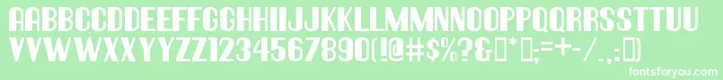 フォントHallandaledeco – 緑の背景に白い文字