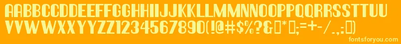 Hallandaledeco Font – Yellow Fonts on Orange Background