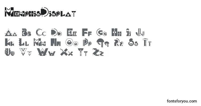Czcionka MemphisDisplay – alfabet, cyfry, specjalne znaki