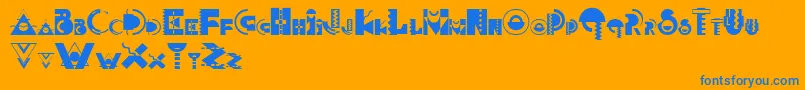 MemphisDisplay Font – Blue Fonts on Orange Background