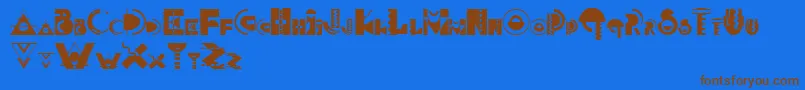 MemphisDisplay Font – Brown Fonts on Blue Background