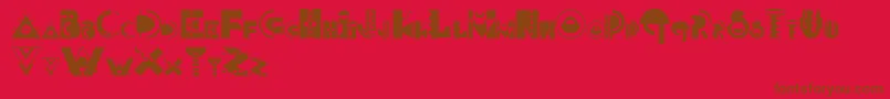 Fonte MemphisDisplay – fontes marrons em um fundo vermelho