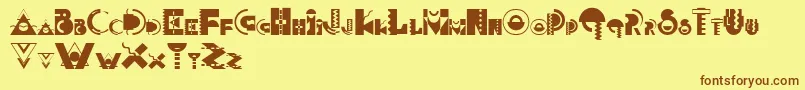 Czcionka MemphisDisplay – brązowe czcionki na żółtym tle