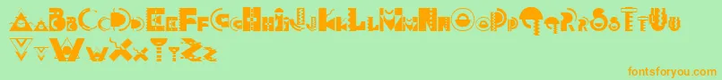 MemphisDisplay Font – Orange Fonts on Green Background