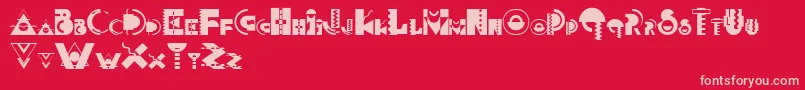 MemphisDisplay-Schriftart – Rosa Schriften auf rotem Hintergrund